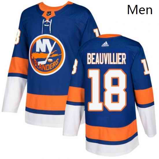 Mens Adidas New York Islanders 18 Anthony Beauvillier Premier Royal Blue Home NHL Jersey